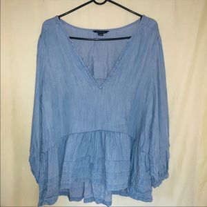 Blue Denim American Eagle top size large